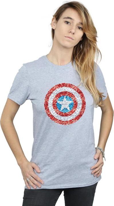 Immagine prodotto Captain America Pixelated Shield Maglietta Ampia Donna (S)