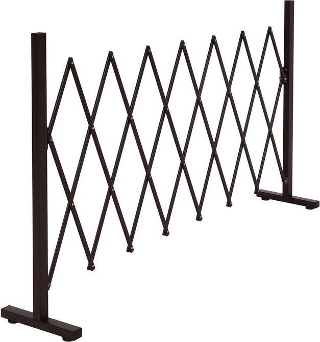 Image du produit Mendler Barrière en aluminium HWC-K56, extensible pivotante en acier 103x31-200x31cm, marron