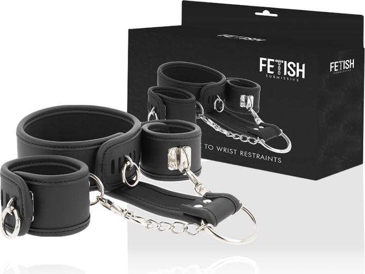 Immagine prodotto Fetish submissive Set di polsini composto da polsini per il collo e per le mani in pelle vegana