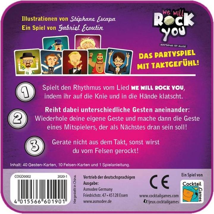 Produktbild Cocktail games COGD0002 - We will Rock you - Kartenspiel, 4-12 Spieler, ab 10 Jahren (DE-Ausgabe) (Deutsch)