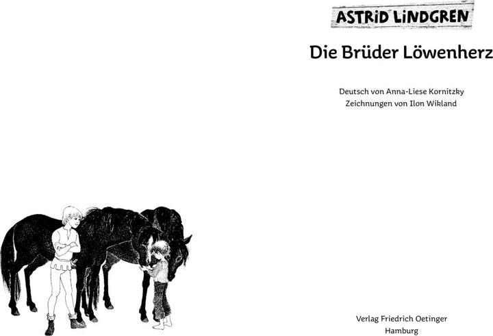 Produktbild Die Brüder Löwenherz (Deutsch, Astrid Lindgren, 1974)