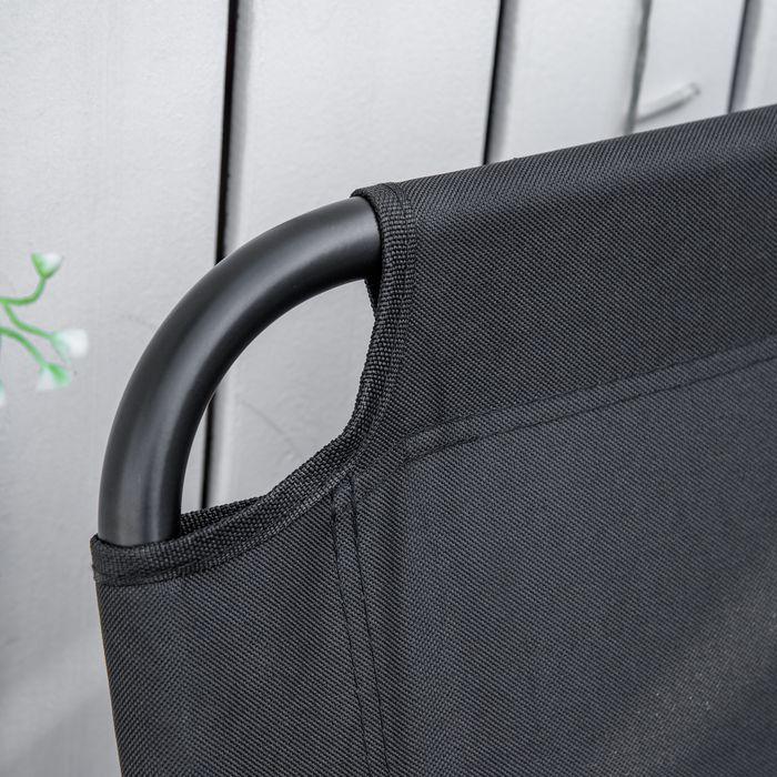 Actual product image Swisshandel24 Campingstuhl 2-Sitzer klappbar tragbar Gartenstuhl Regiestuhl bis 160 kg Schwarz