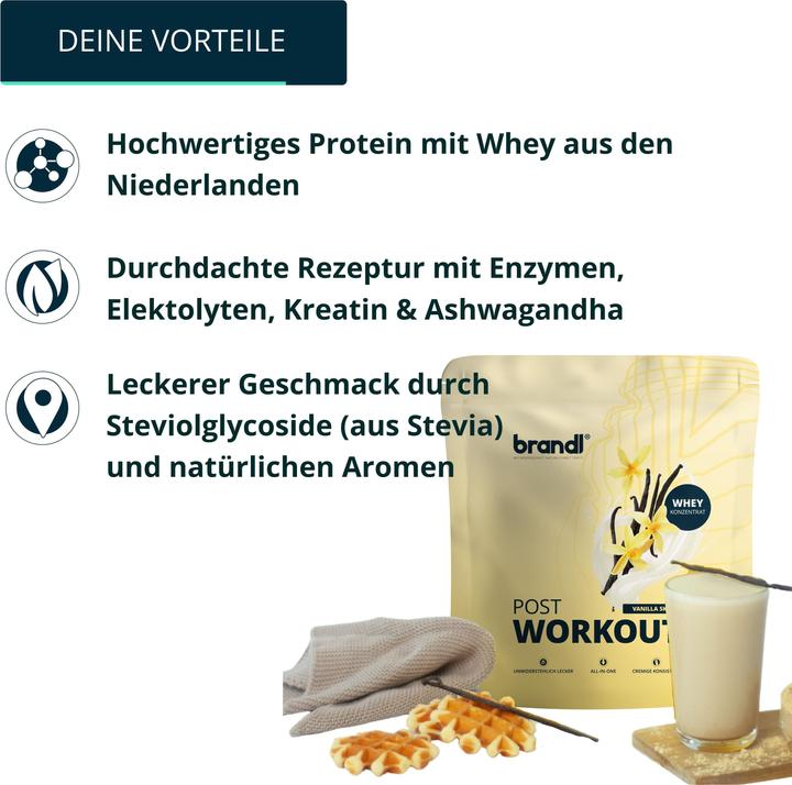 Actual product image Brandl-Nutrition Pulver Post Workout Vanilla 1000 g (Vanilla, 1 pcs., 1000 g)