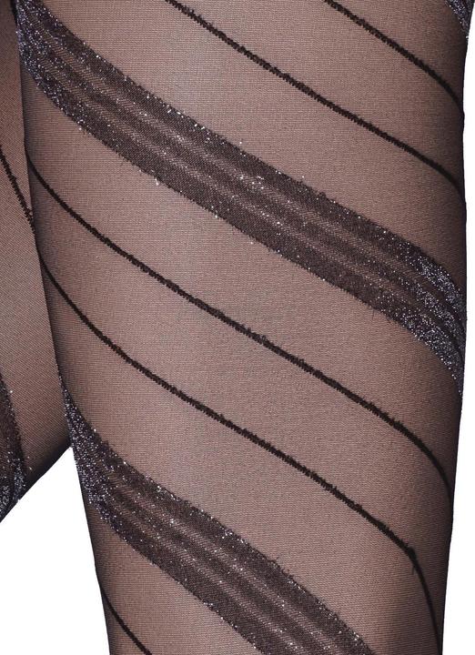 Image du produit Levee Diagonal Lurex Collant, couleur 314 noir-argent, taille 36-38 (36 - 38)