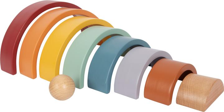 Actual product image small foot Wooden Building Blocks Rainbow "Safari