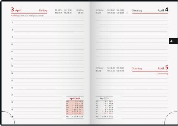 Produktbild Rido Taschenkalender Modell Technik III schwarz, B x H mm: 100 x 140 (10 x 14 cm, Deutsch)
