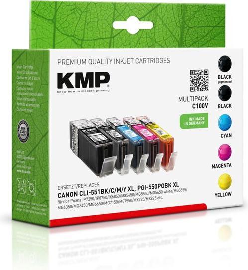 Actual product image KMP C100V Multipack compatible with Canon PGI-550/CLI-551 XL (M, Y, FC, C)