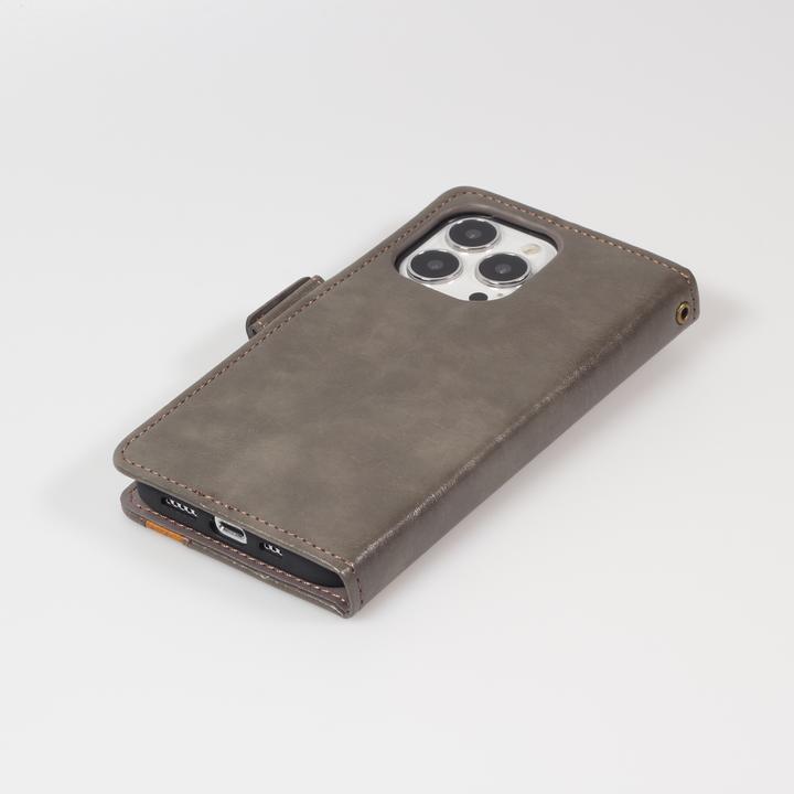 Actual product image PhoneLook Etui cuir Flip Wallet en cuir véritable avec stripe design et compartiment à cartes (Apple iPhone 13 Pro Max)