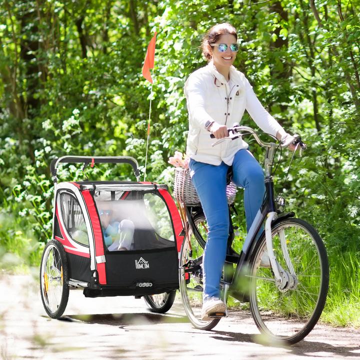 Image du produit Homcom Remorque de vélo pour enfants avec sac de rangement