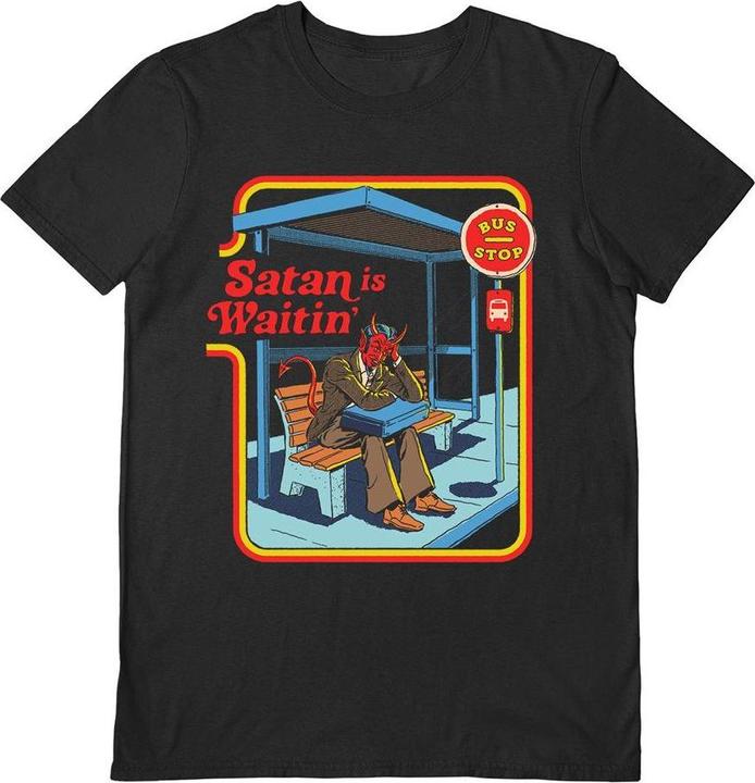 Actual product image Steven Rhodes Unisex Adult Satan Is Waitin' T-Shirt (S)
