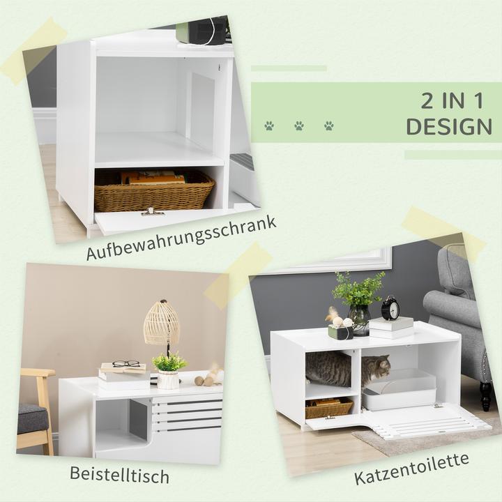 Image du produit PawHut Armoire à chats (Bac à litière fermé)