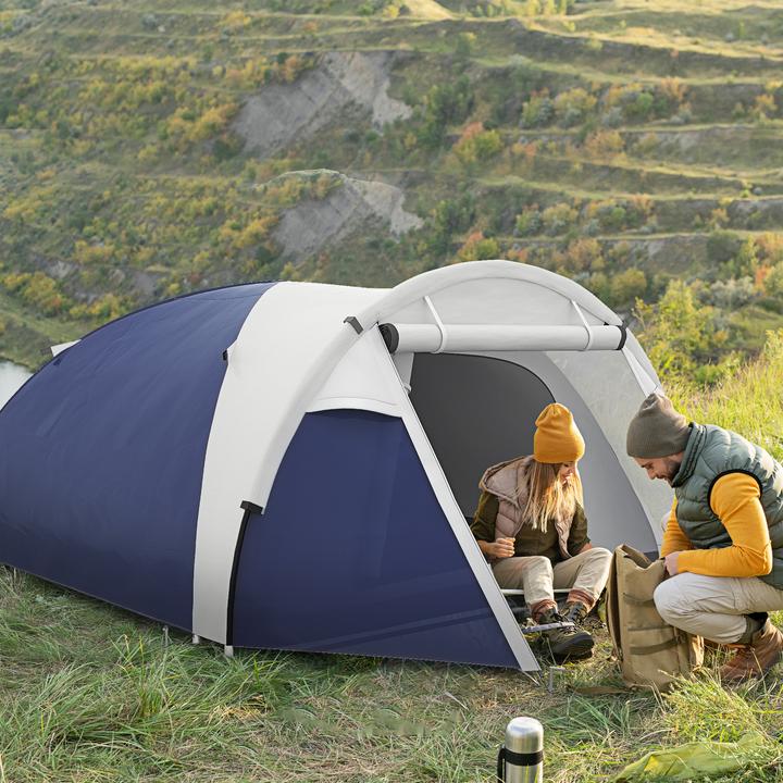 Produktbild Outsunny Campingzelt Polyester, Fiberglas Blau (3 Personen)