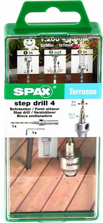 Actual product image Spax Drill Countersink Step Drill 4 Terrace 4 mm Drill Diameter 60 mm Length (5000009186049) (4 millimetres)