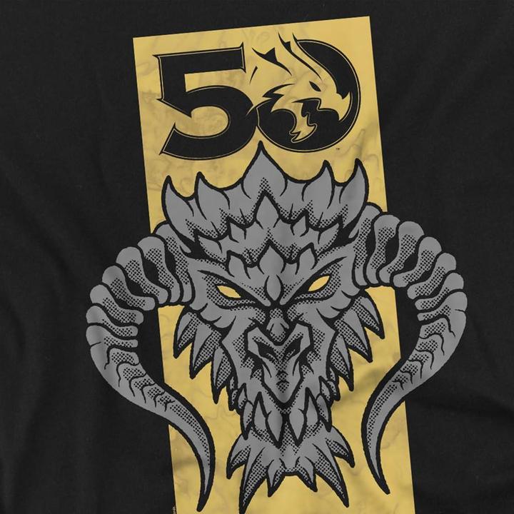 Actual product image Dungeons & Dragons Mens Stacked Logo 50th T-Shirt (M)