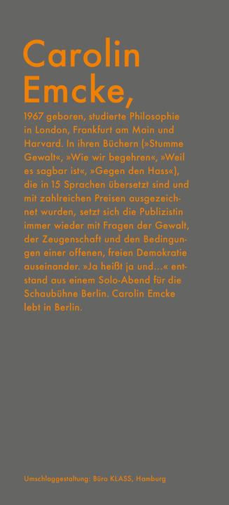 Actual product image Ja heisst ja und (German, Carolin Emcke, 2019)