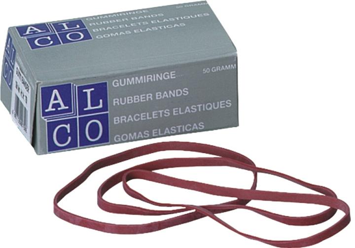 Produktbild Alco Gummiband 4 x 80 mm (B x L) Kautschuk rot 50 g/Pack. (1 Stk.)