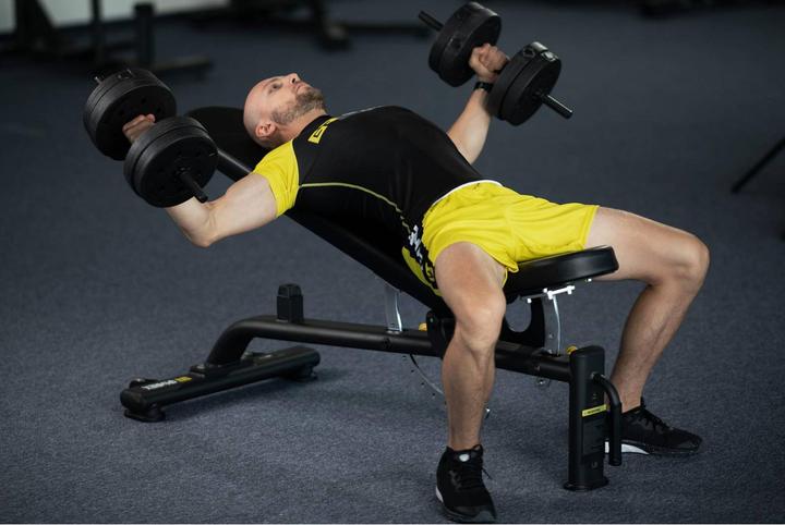 Produktbild Gymrex Schrägbank Trainingsbank verstellbar 135 kg Flachbank Hantelbank Fitnessbank