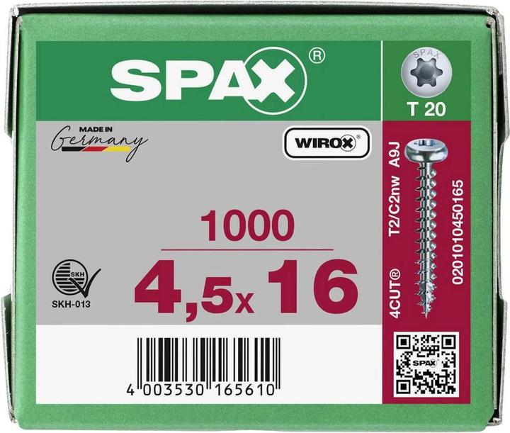 Actual product image Spax Chipboard screws PH T20 4,5x16 mm (1000 Screws per piece)