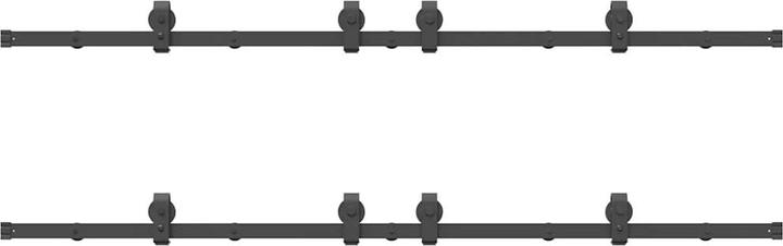 Immagine prodotto VidaXL Set di ferramenta per porte scorrevoli 183 cm acciaio nero Set di ferramenta per porte scorrevoli