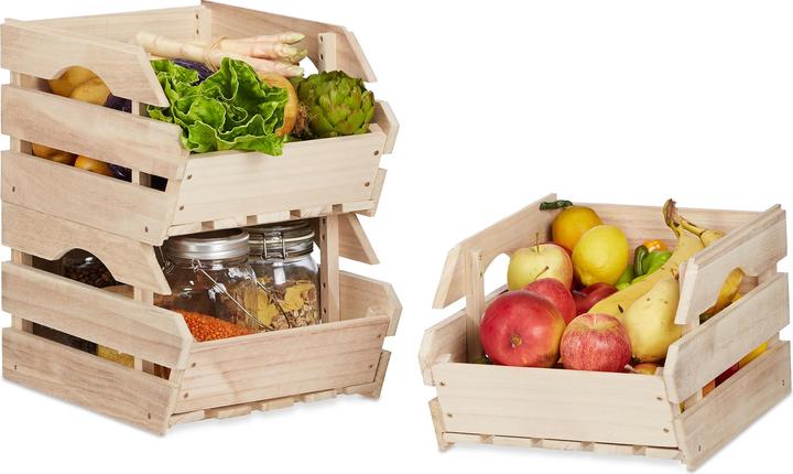 Produktbild Relaxdays Stapelkisten aus Holz (27.5 x 38 x 20 cm)