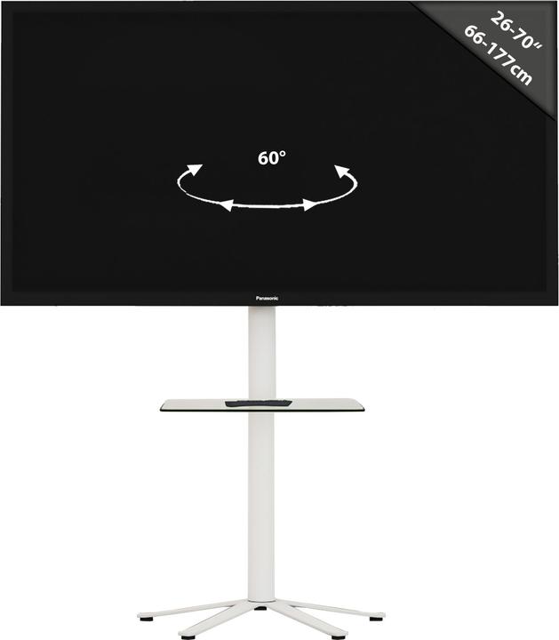 Produktbild VCM TV Standfuss Alu Xila mit Glas Zwischenboden (61 x 61 x 100 cm)