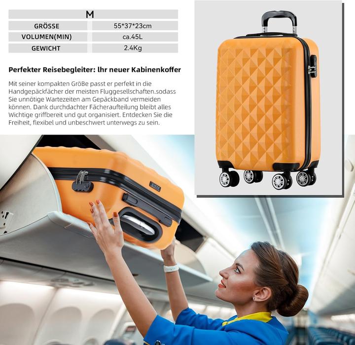 Produktbild Beibye 3-teiliges Hartschalenkoffer-Set (Handgepäck (bis 50l), M (50 - 90l), L (90 - 115l))