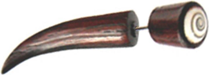 Produktbild Star Piercing Fake Expander gebogen Shiva-Auge aus Narra Holz (ohne Messing, Organisch)