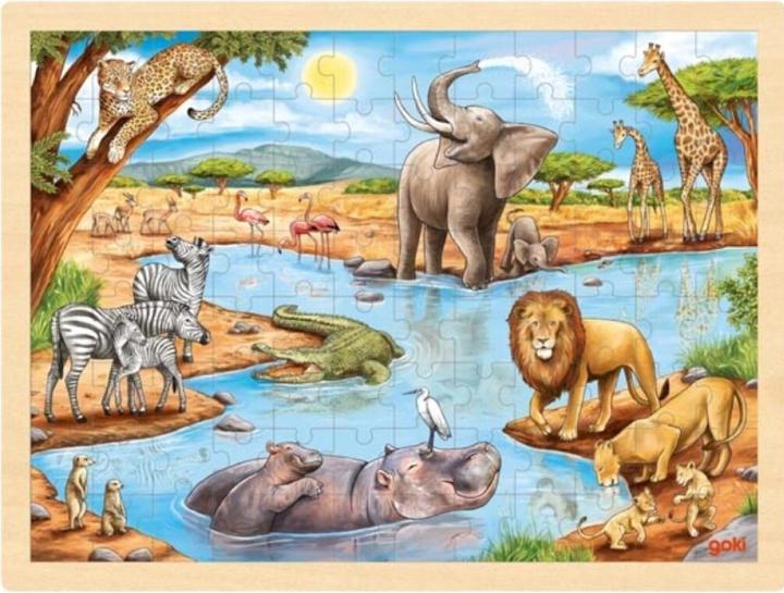 Image du produit Goki Puzzle à assembler Savane africaine 96 pièces (96 pièces)