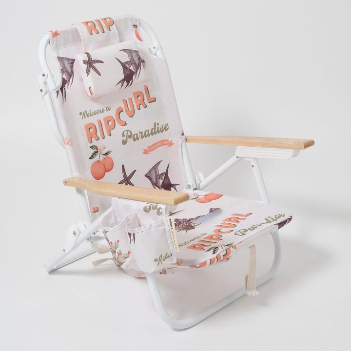 Actual product image Sunnylife Luxe Beach Chair Welcome to Paradise Chalk