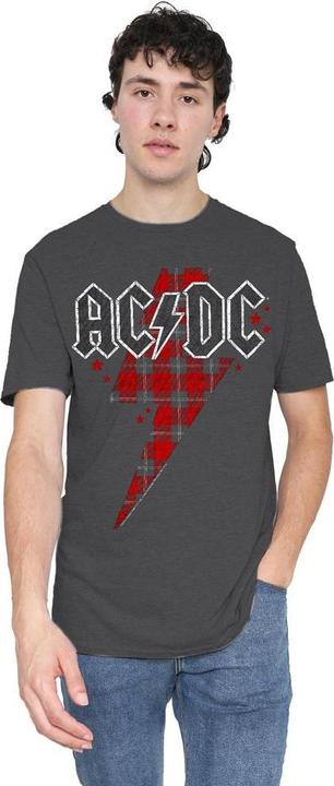 Actual product image AC/DC Unisex Adult Plaid Bolt T-Shirt (M)