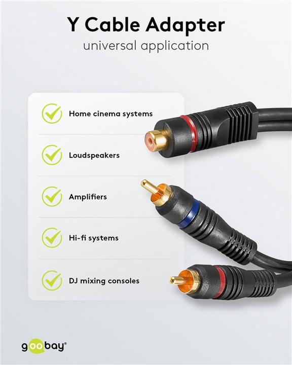 Actual product image Goobay Audio Y-adapter cable stereo, OFC (0.20 m)