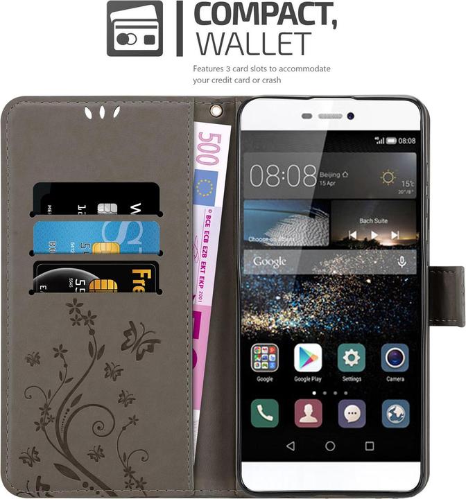 Productafbeelding Cadorabo Bloemen Boekomslag (Huawei P8)