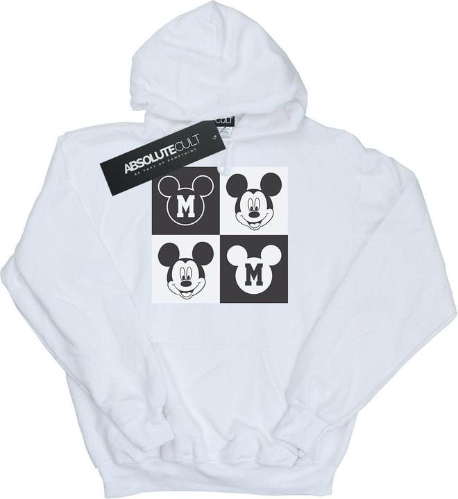 Actual product image Disney Womens/Ladies Mickey Mouse Smiling Squares Hoodie (S)