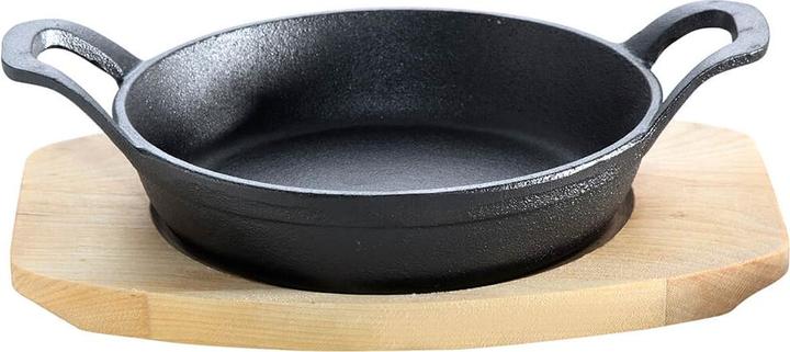 Image du produit All'Grill Poêle en fonte avec 2 poignées Ø 15 cm et dessous de plat en bois