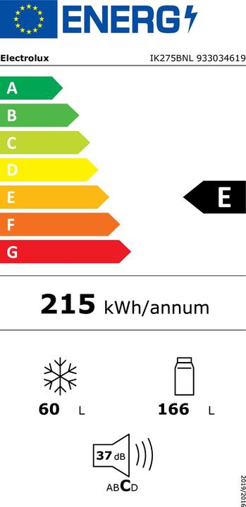 Etichetta energetica Electrolux IK275BNL (226 l)