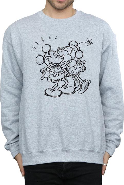 Actual product image Disney Mens Mickey And Minnie Mouse Kiss Sketch Sweatshirt (M)