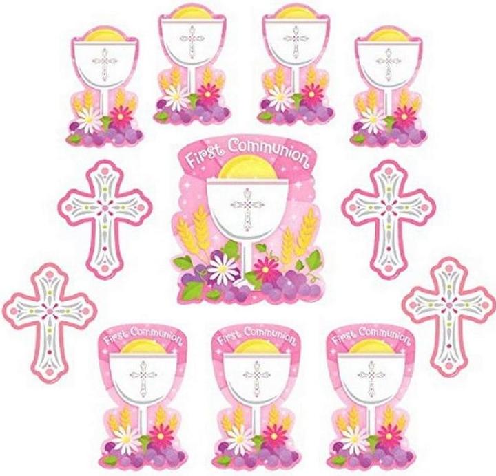 Actual product image Amscan Cut Out Communion Party Decoration Set (Pack of 12)