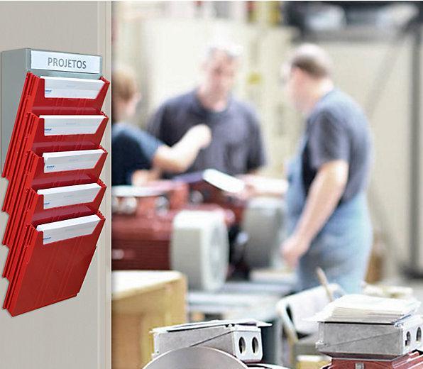 Image du produit Eichner Trieur mural BIG, pour format A4, hauteur utile 34 mm, bac rouge. (A4)