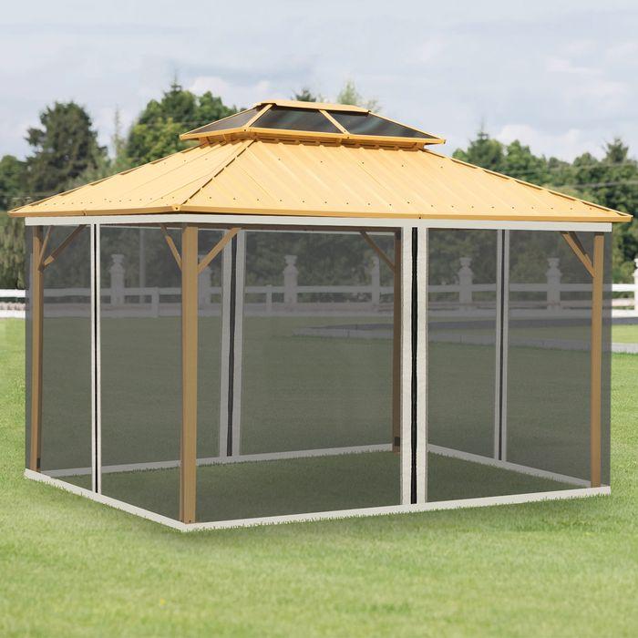 Immagine prodotto Swisshandel24 Moskitonetz für 3x4 Pavillon 4 Seitenteile Fliegennetz mit Haken Reissverschluss Mückennetz Insekten (400 cm, 352 cm)