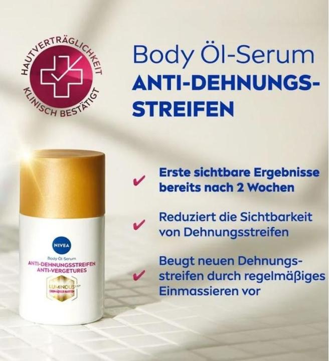 Immagine prodotto NIVEA Siero Olio Corpo Luminoso Anti-Smagliature (Olio corpo, 100 ml)