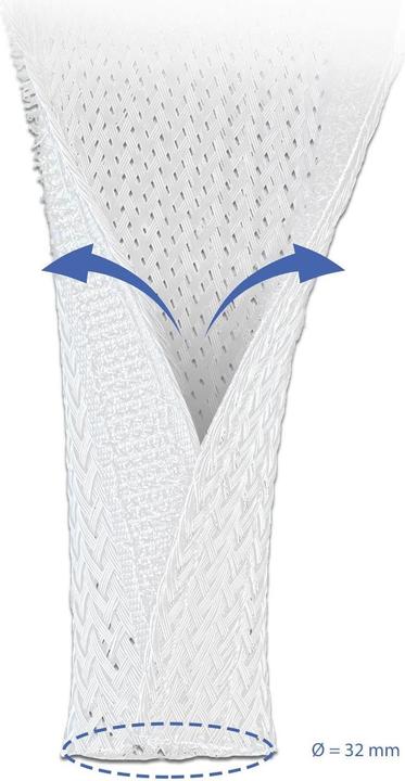 Productafbeelding Delock Gevlochten slang met klittenband 10 m x 32 mm wit (Kabeldoorvoer, 1000 cm)