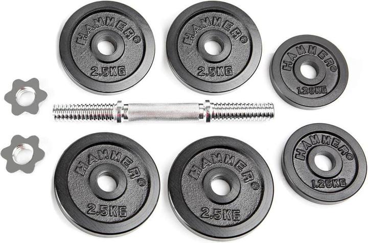 Immagine prodotto Hammer Fitness Set di manubri (4 x 2,5 kg, 2 x 1,25 kg)