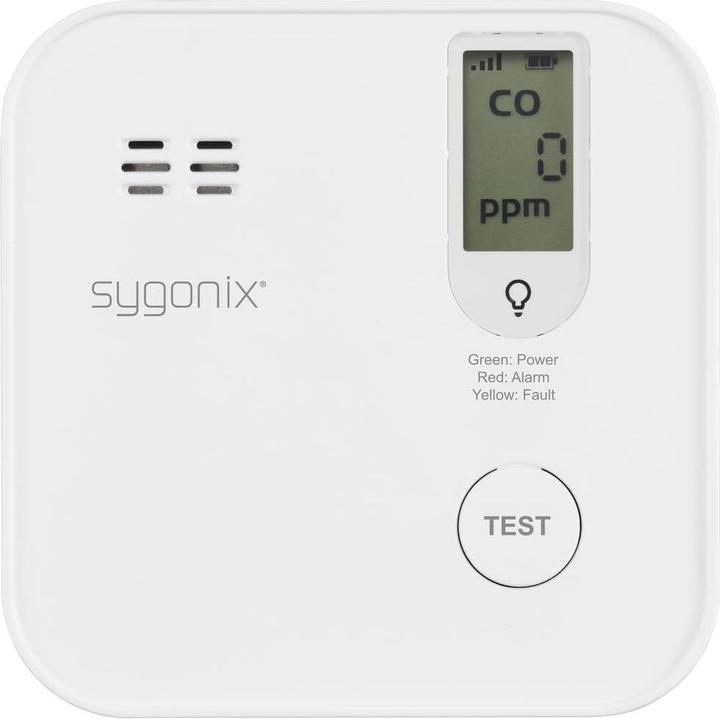 Produktbild Sygonix Kohlenmonoxid-Melder 1er Set inkl. 5 Jahres-Batterie, mit App-Steuerung