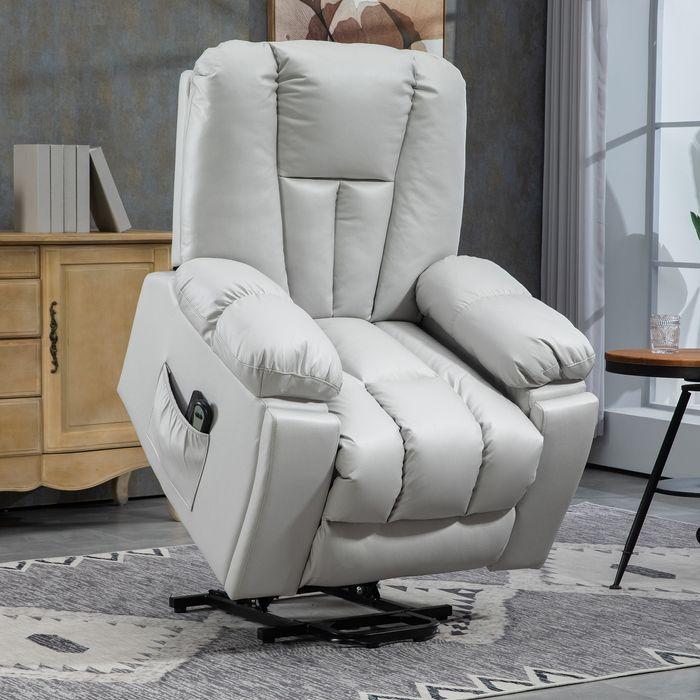 Actual product image Swisshandel24 Senior armchair with stand-up aid, electric, with 8 massage points, remote control, 94x96x106cm