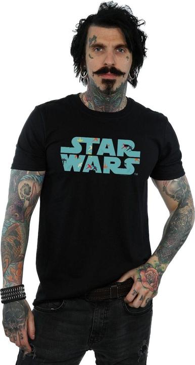Actual product image Star Wars Mens Retro X-Wing Pattern Logo T-Shirt (M)