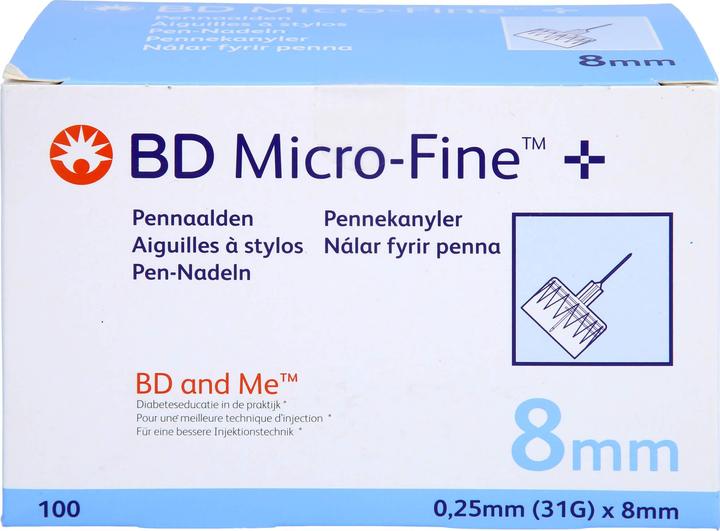 Produktbild BD Micro Fine +pen0.25x8mm, 100 St KAN (Pen Nadeln + Einmalkanülen)