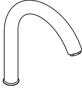 Actual product image hansgrohe HG spout for sink mixer floor model steel steel