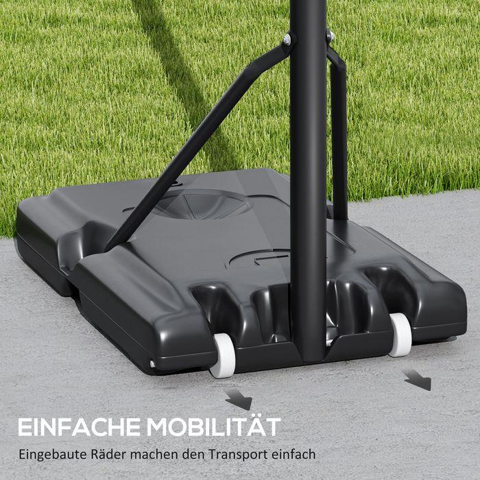Produktbild Swisshandel24 Basketballkorb Outdoor, Verstellbare Korbhöhe 230-305 cm, mit Rädern, Gewicht