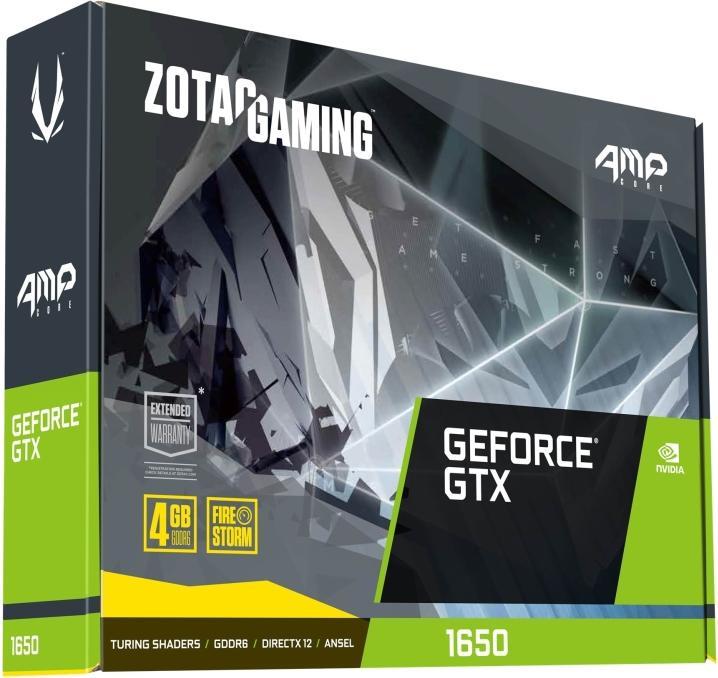 Produktbild Zotac GTX 1650 AMP Core,GDDR6,DVI-D,HDMI,DP (4 GB)