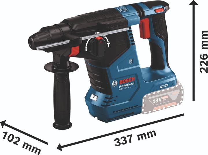 Produktbild Bosch Professional Bosch GBH 18V-24 C Professional Akku Bohrhammer 18 V 2,4 J Brushless SDS plus + 1x Akku 5,0 Ah - (Akkubetrieb)